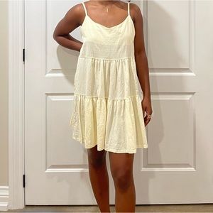 Oak + Fort, Midi Tiered Dress in Cream